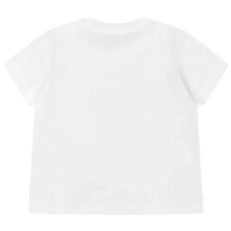 Moschino Baby - T-Shirt With Bear On Stars Graphic Print, Optic Whte - Image 2