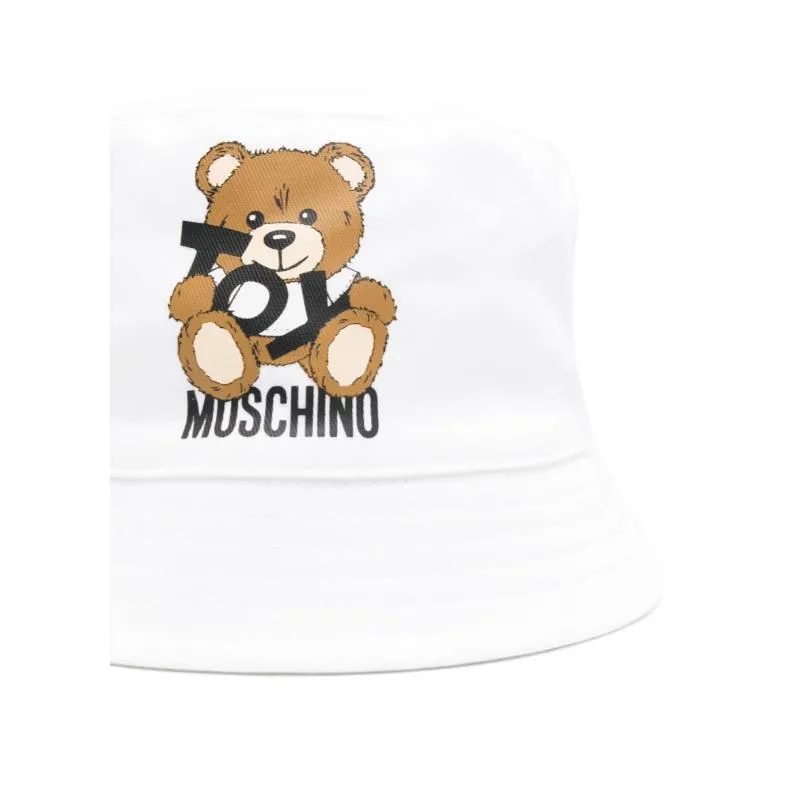 Moschino Baby - Unisex Toy Bear Logo Print Bucket Hat With Gift Box, White - Image 2