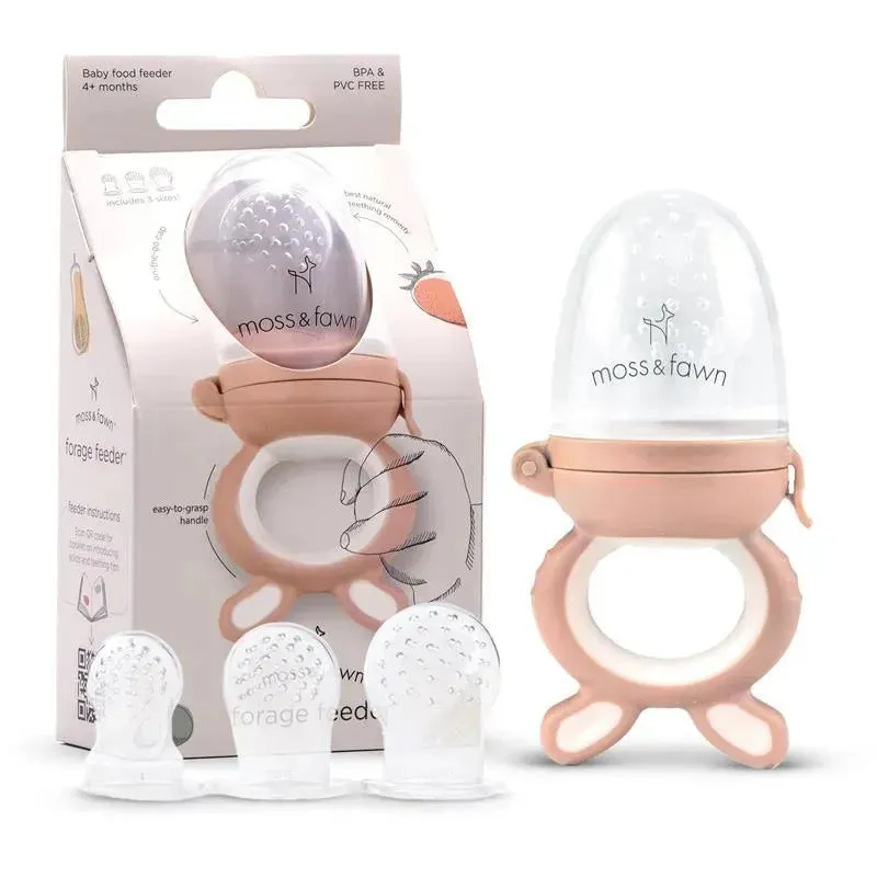 Moss & Fawn - Forage Feeder, Soothing Silicone Frozen Baby Food Teething Toy, Bloom