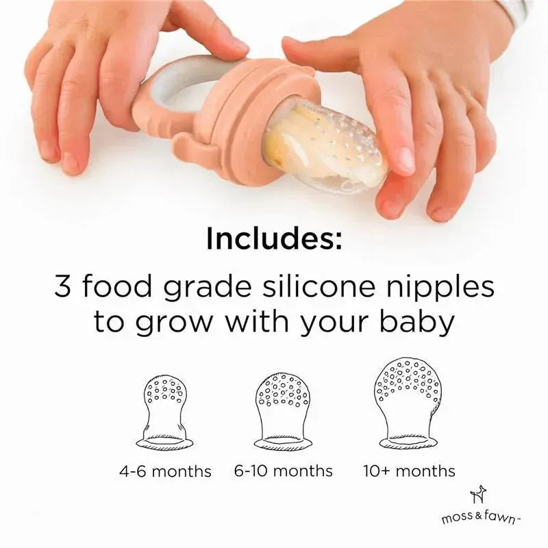 Moss & Fawn - Forage Feeder, Soothing Silicone Frozen Baby Food Teething Toy, Bloom - Image 8