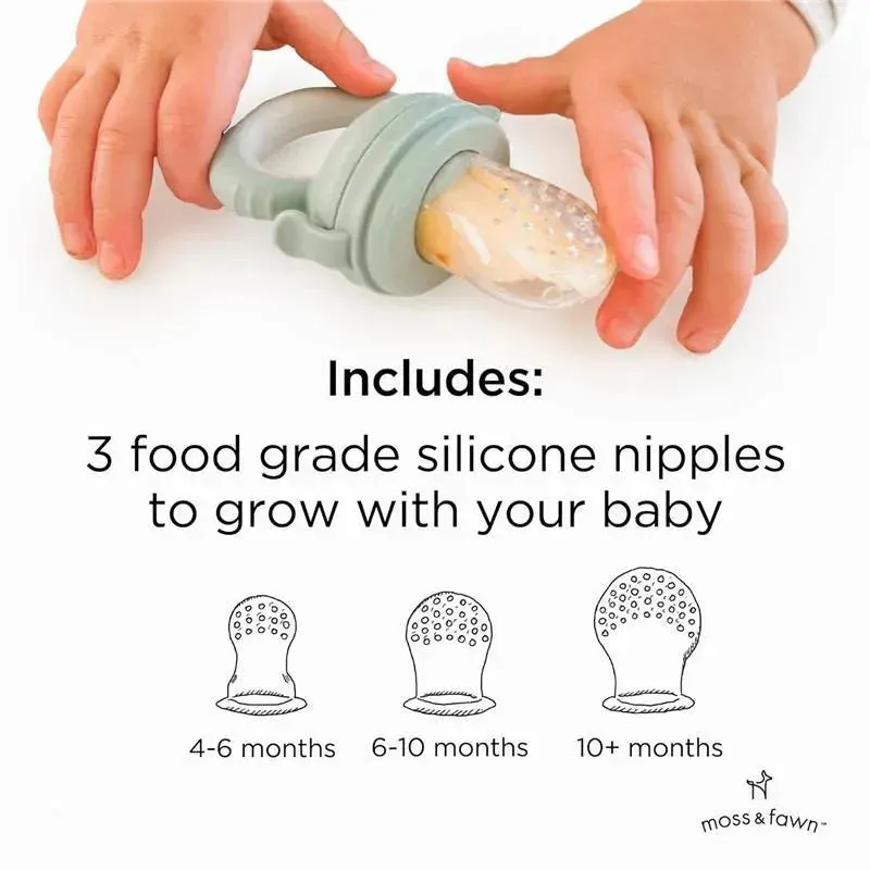 Moss & Fawn - Forage Feeder, Soothing Silicone Frozen Baby Food Teething Toy, Fern - Image 4