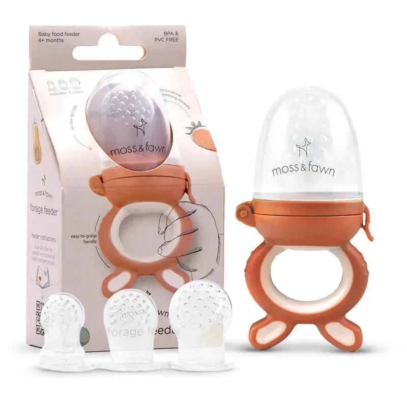 Moss & Fawn - Forage Feeder, Soothing Silicone Frozen Baby Food Teething Toy, Terracotta