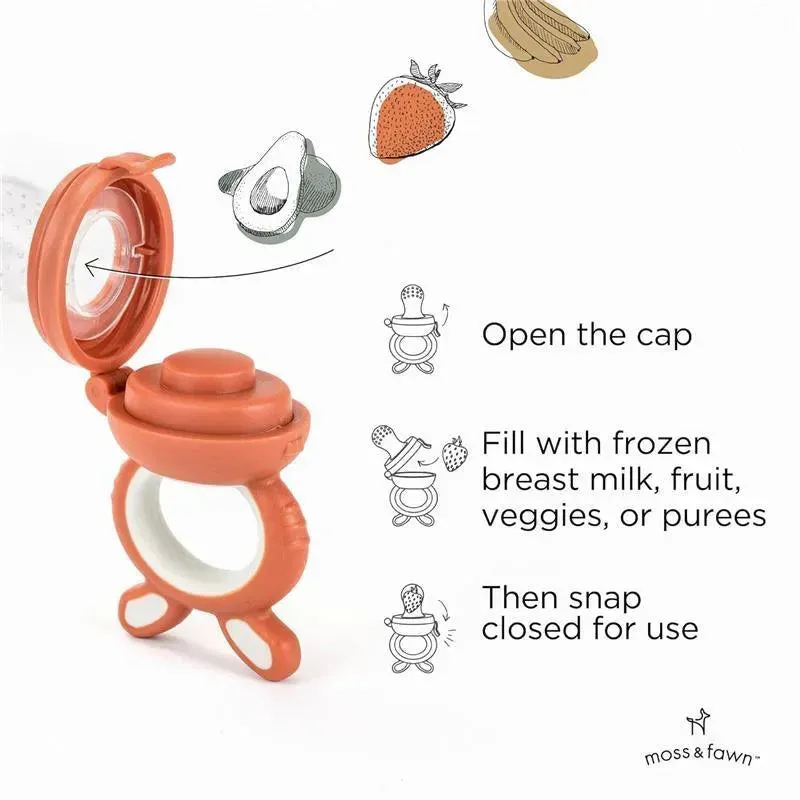 Moss & Fawn - Forage Feeder, Soothing Silicone Frozen Baby Food Teething Toy, Terracotta - Image 2