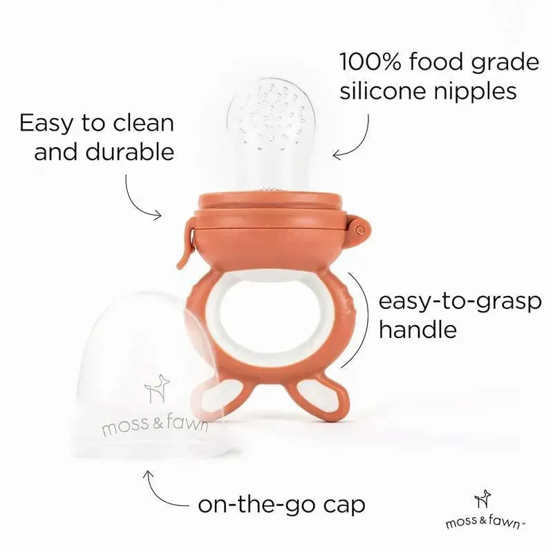 Moss & Fawn - Forage Feeder, Soothing Silicone Frozen Baby Food Teething Toy, Terracotta - Image 4