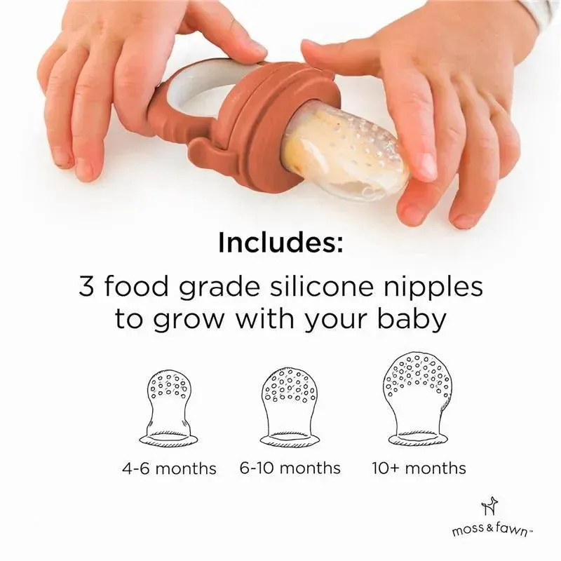 Moss & Fawn - Forage Feeder, Soothing Silicone Frozen Baby Food Teething Toy, Terracotta - Image 5