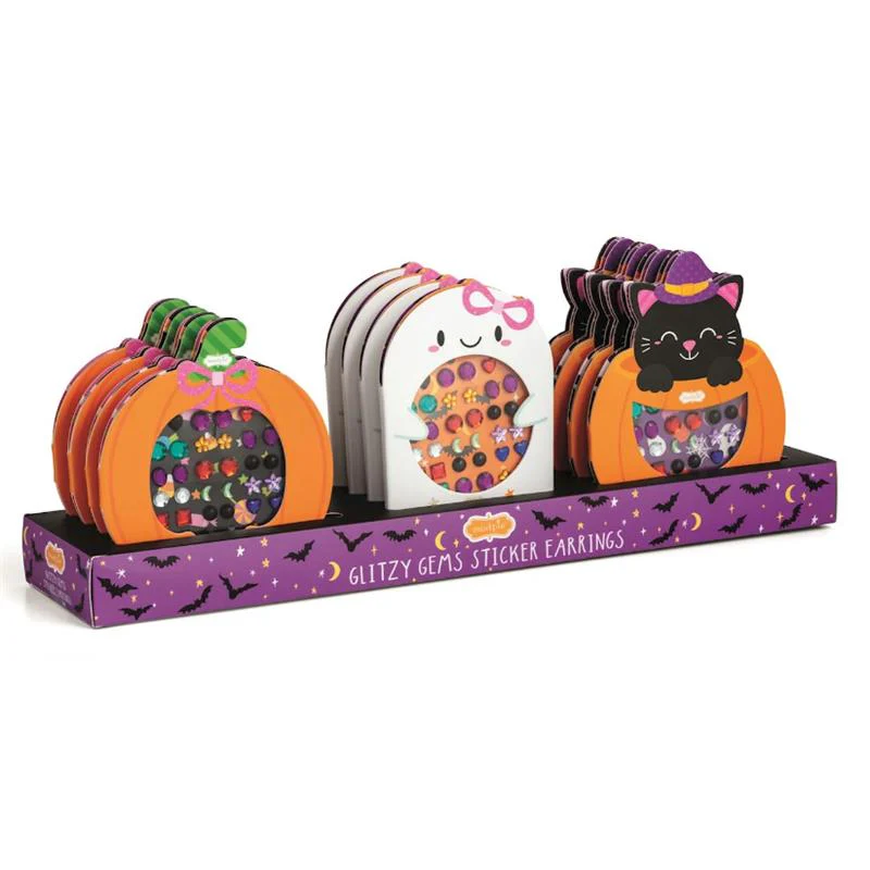 Mud Pie - 1Pk Halloween Glitzy Gems Ghost Sticker Earrings