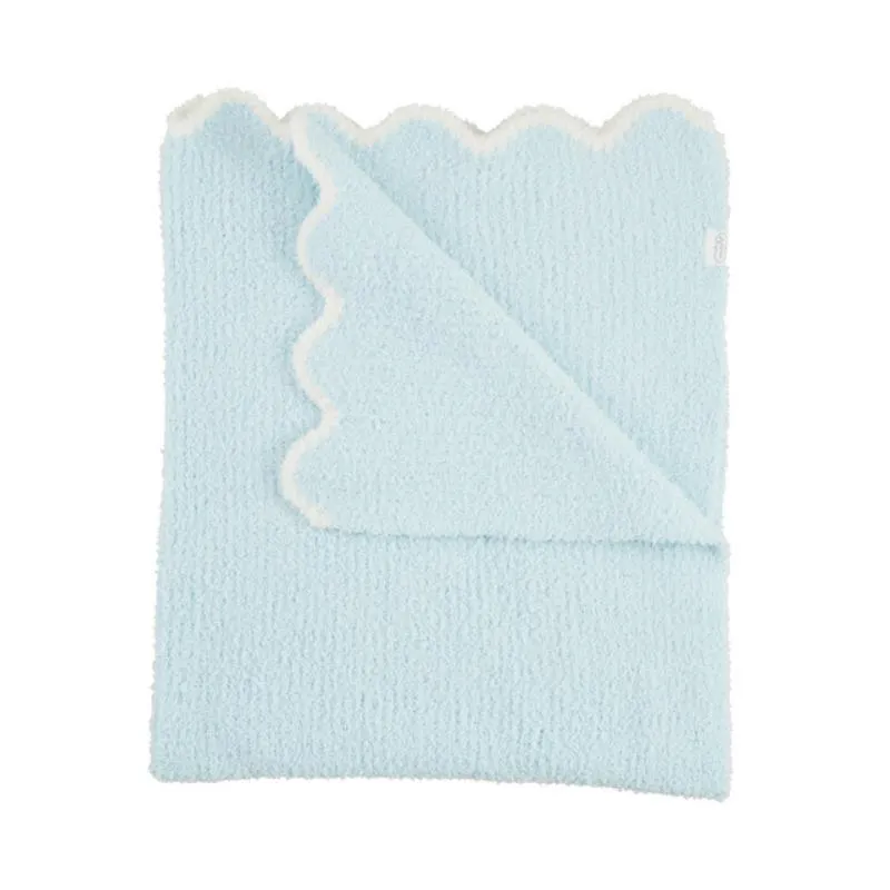 Mud Pie - Baby Boy Blue Scallop Chenille Blanket