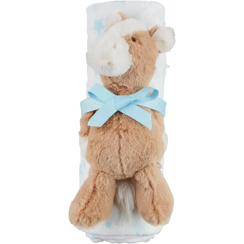 Mud Pie - Baby Boy Blue Star Swaddle & Rattle Set