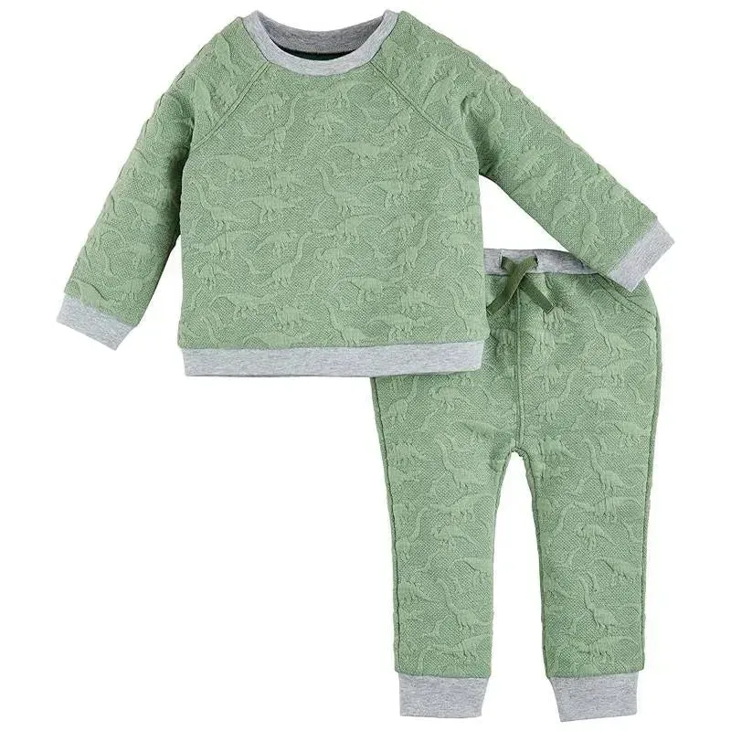 Mud Pie - Baby Boy Quilted Dino Pant Set