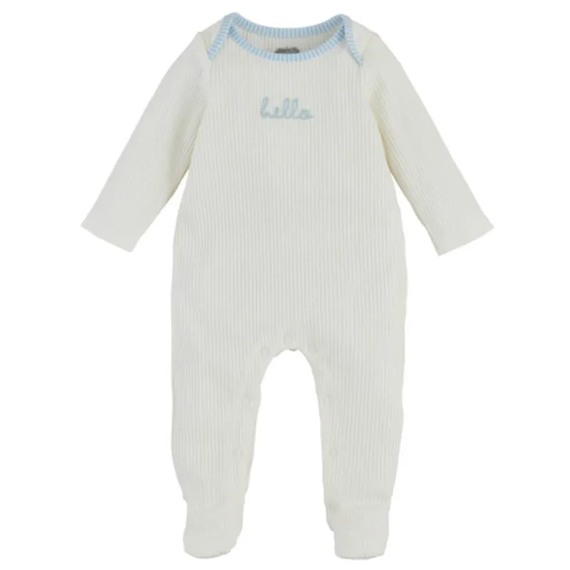 Mud Pie - Baby Girl Blue Hello Sleeper 6/9M