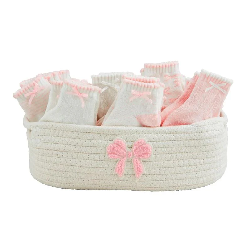 Mud Pie - Baby Girl Pink Baby Socks, Dot Pink - Image 2