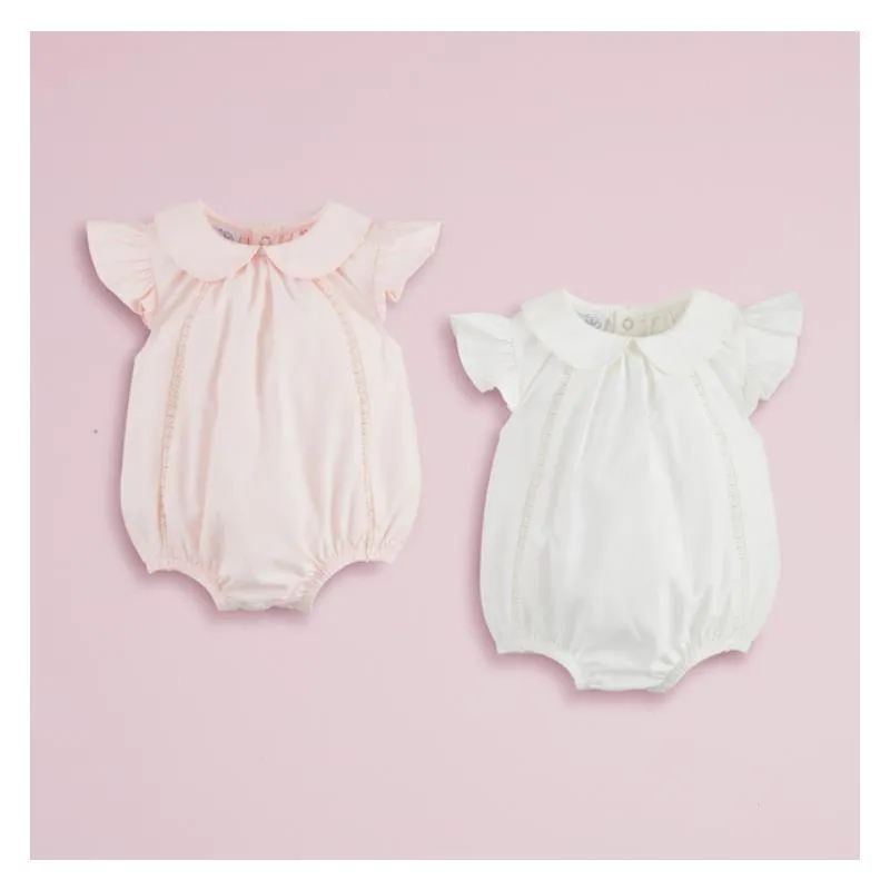 Mud Pie - Baby Girl Pink Collared Poplin Bubble - Image 2