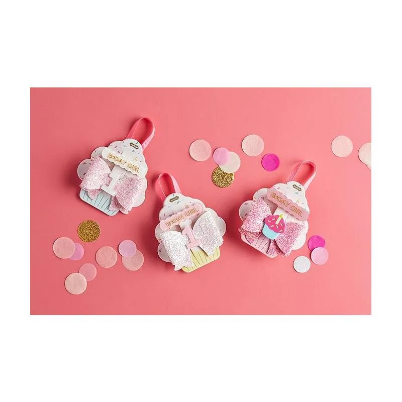 Mud Pie - Baby Girl Pink One Birthday Hair Clips - Image 2