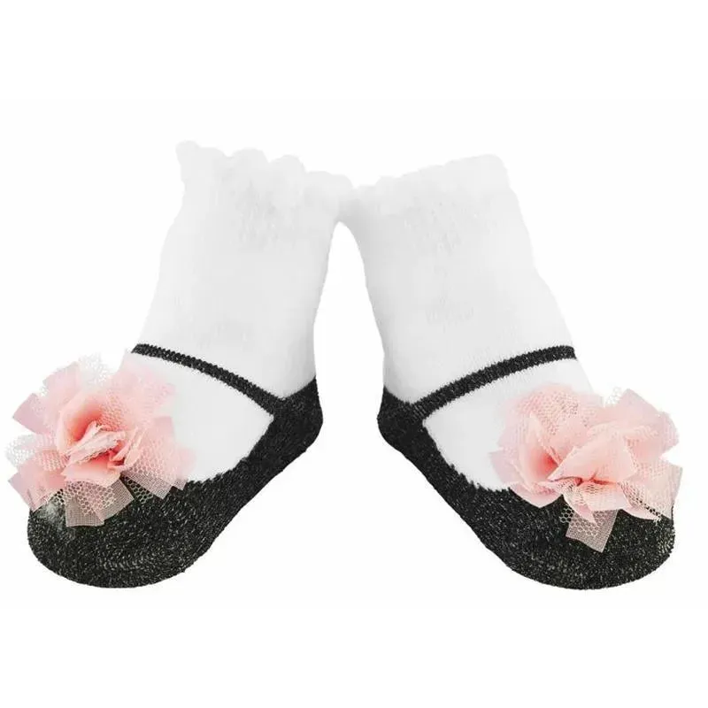 Mud Pie - Baby Girl Pink Puff Socks