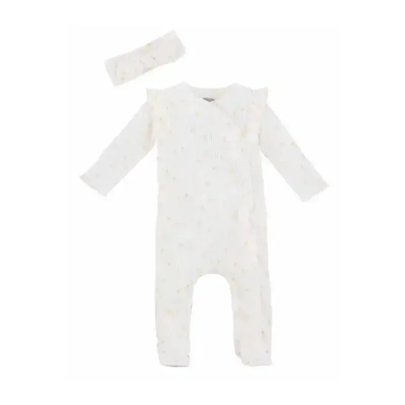 Mud Pie - Baby Girl Rib Star Sleeper And Headband