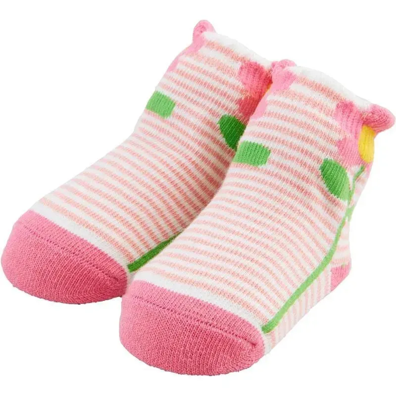 Mud Pie - Baby Girl Striped Flower Socks