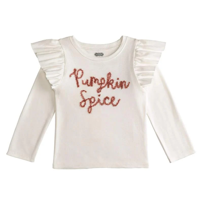 Mud Pie - Baby Ivory Pumpkin Tinsel Tees