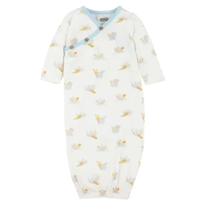Mud Pie - Baby Noah's Ark Knit Bamboo Gown, 0/3M