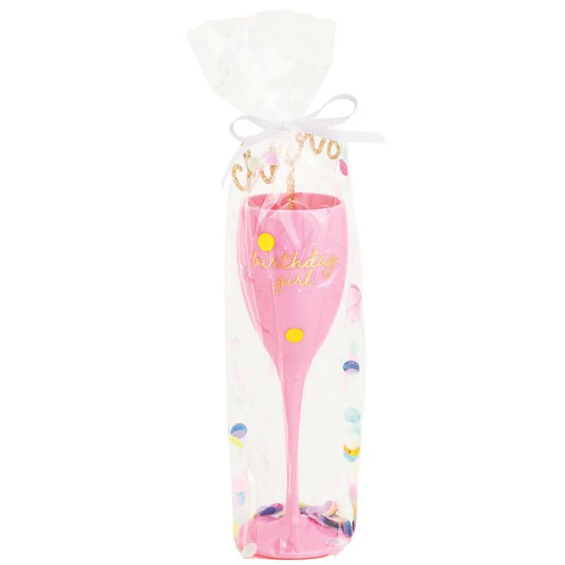 Mud Pie Birthday Girl Acrylic Flute Set