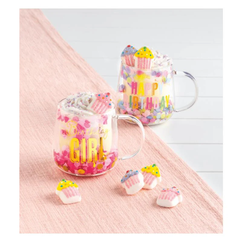 Mud Pie Birthday Girl Glass Mug & Marshmallow Set - Image 2