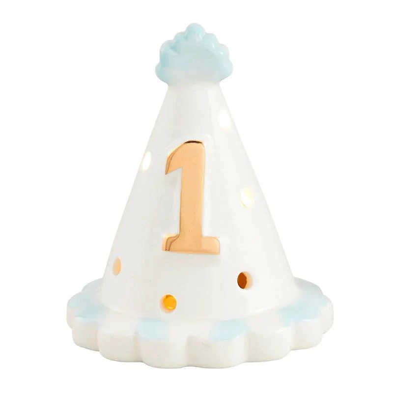 Mud Pie - Blue Birthday Hat Light-Up Sitter