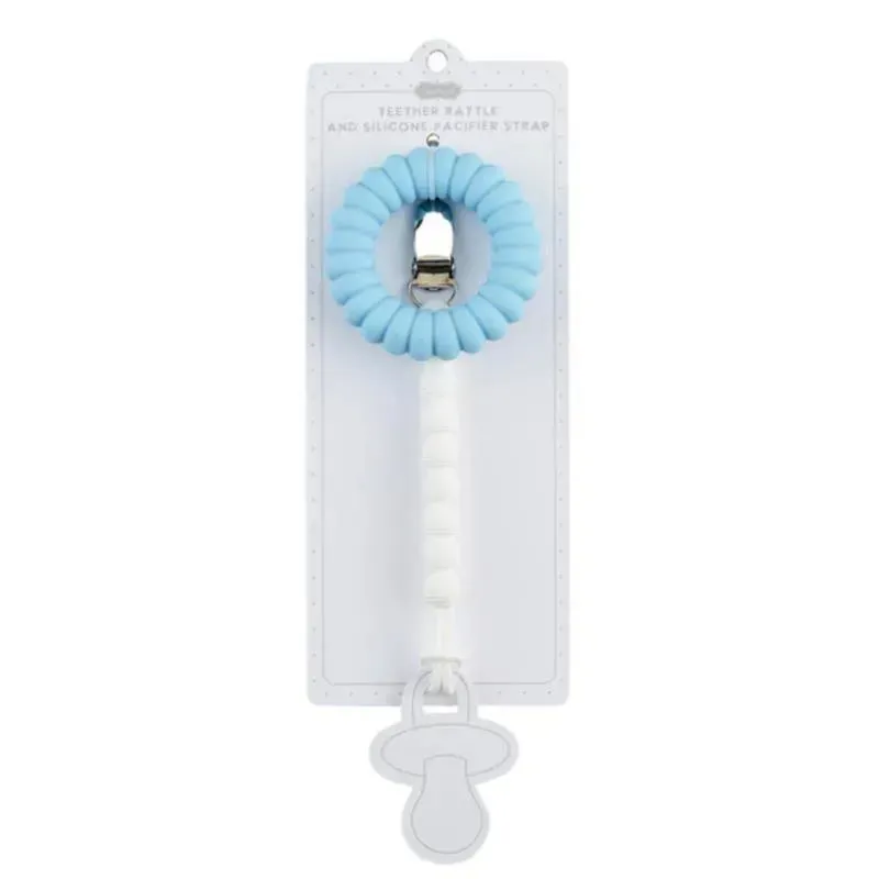 Mud Pie - Blue Pacy Strap & Teether Set