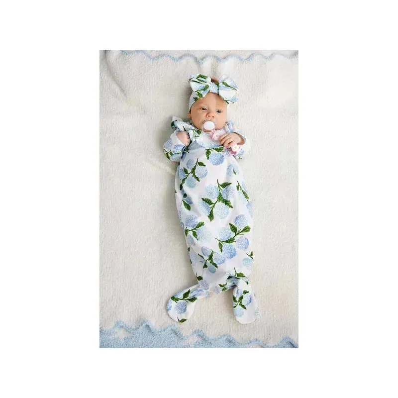 Mud Pie - Blue Scallop Chenille Blanket - Image 2