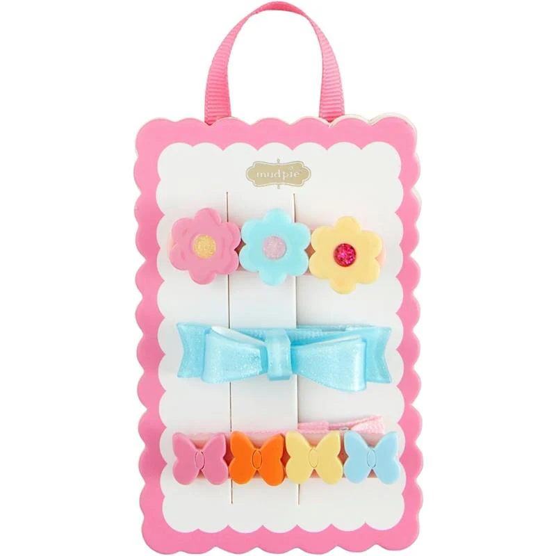 Mud Pie - Children's Blue Bow Spring Hairclips