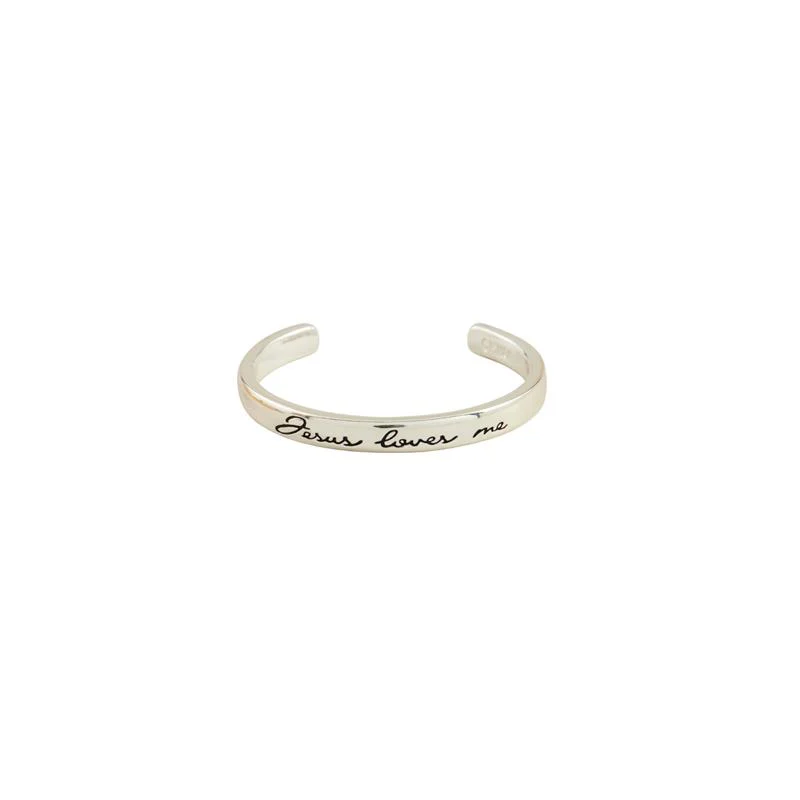 Mud Pie - Children's Silver Jesus Loves Me Cuff - Image 2