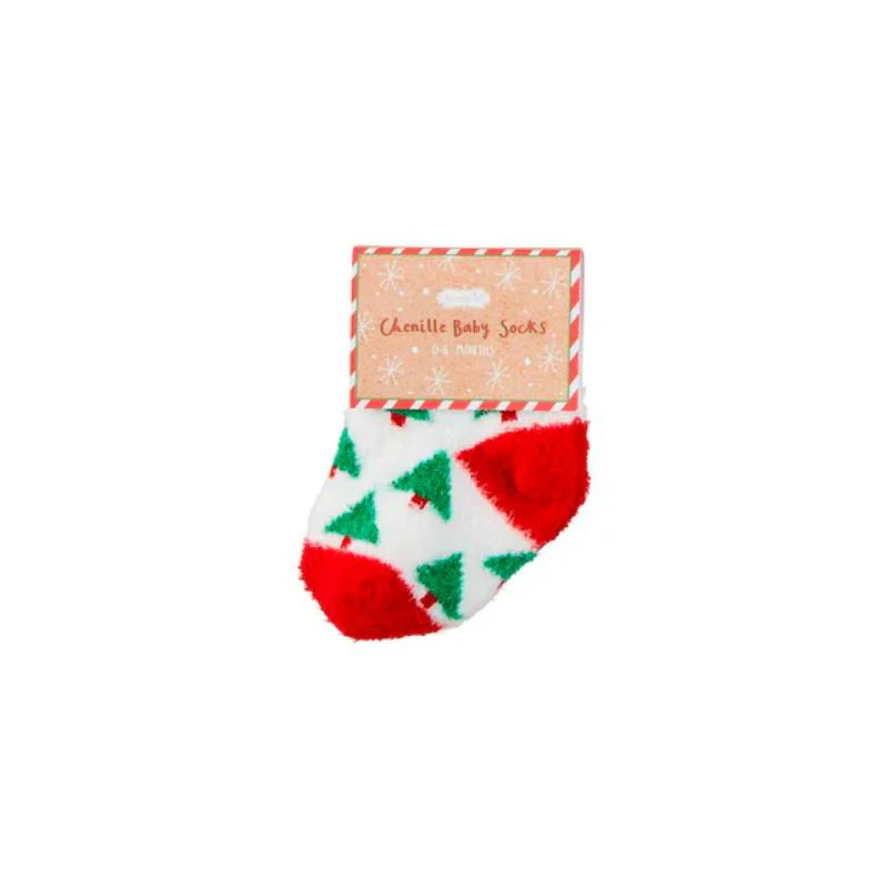 Mud Pie - Christmas Chenille Socks, Christmas Tree