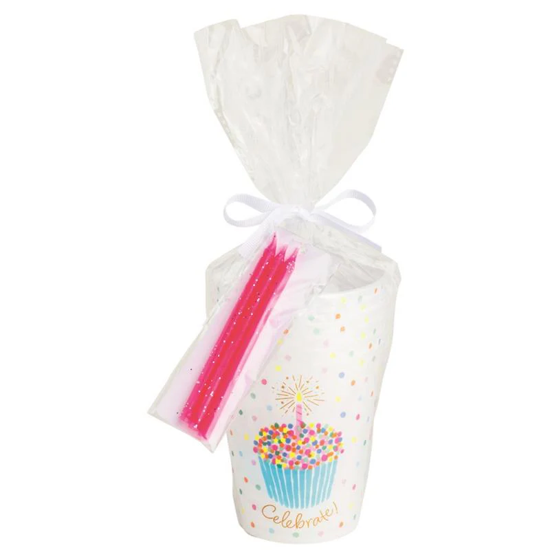 Mud Pie Cupcake Birthday Cup & Candles Set