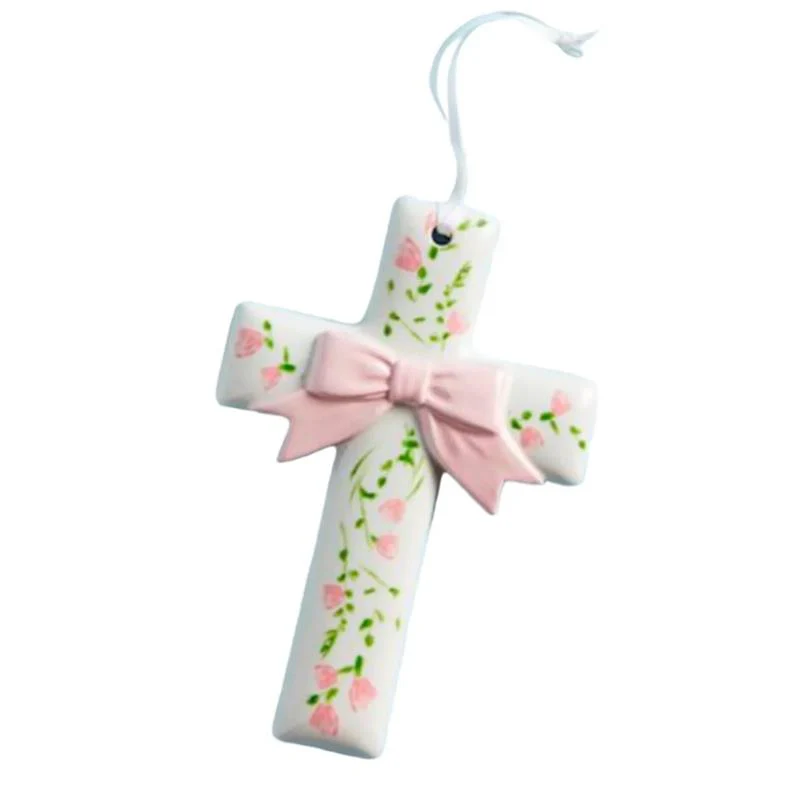 Mud Pie Flowers Ceramic Crosses