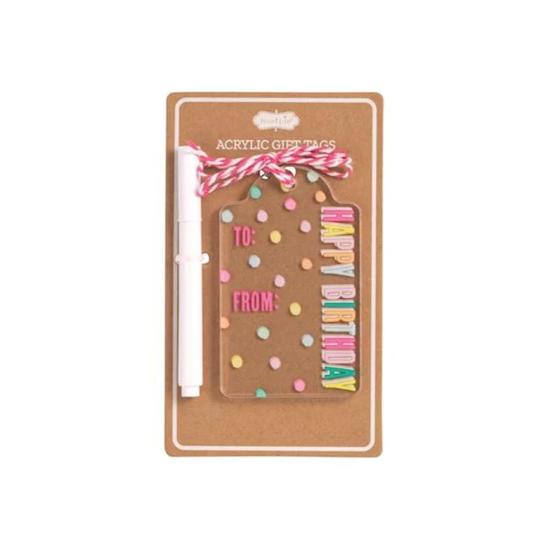 Mud Pie Happy Birthday Acrylic Birthday Tag Sets