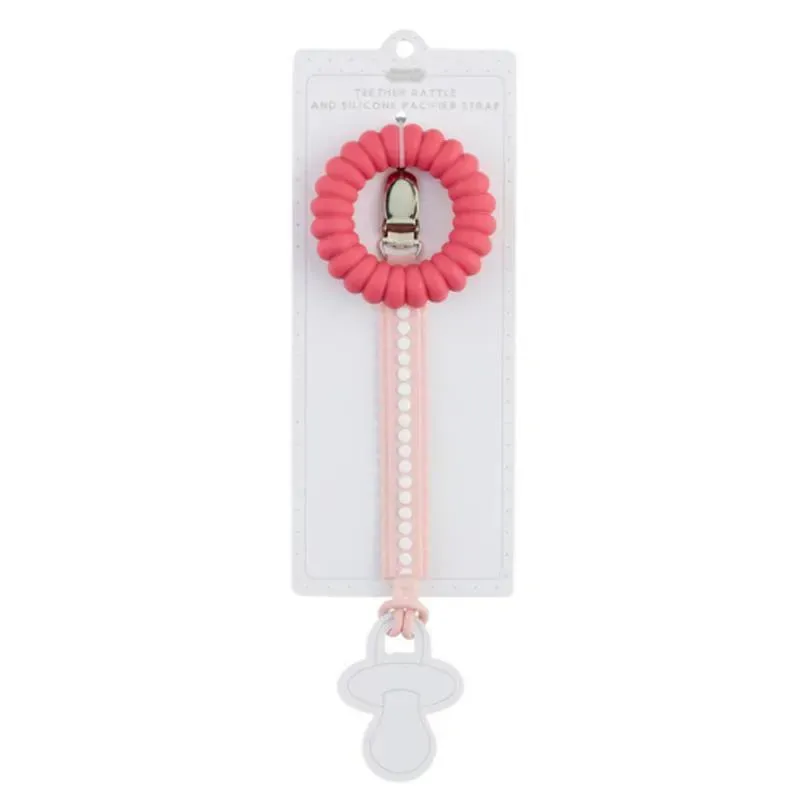 Mud Pie - Hot Pink Pacy Strap & Teether Set