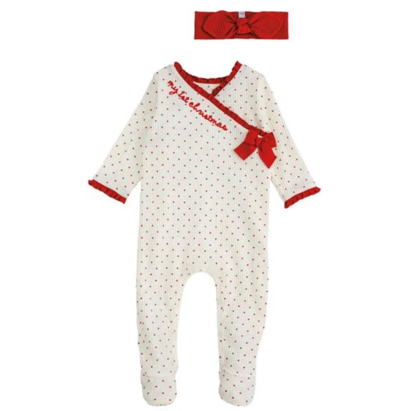 Mud Pie - My 1St Christmas Sleeper & Headband Set