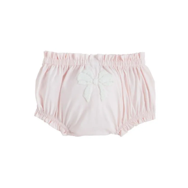 Mud Pie - Pink Boucle Bow Diaper Cover