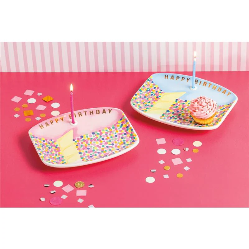 Mud Pie Pink Musical Birthday Cake Plate Set - Image 2