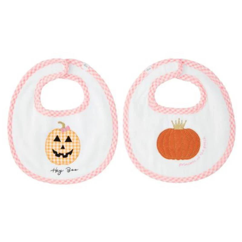 Mud Pie - Pink Pumpkin Reversible Bibs One Size Fits Most