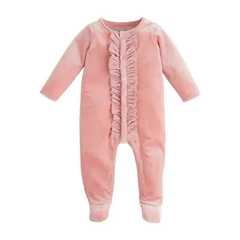 Mud Pie - Pink Velour Sleeper, 3-6 Months