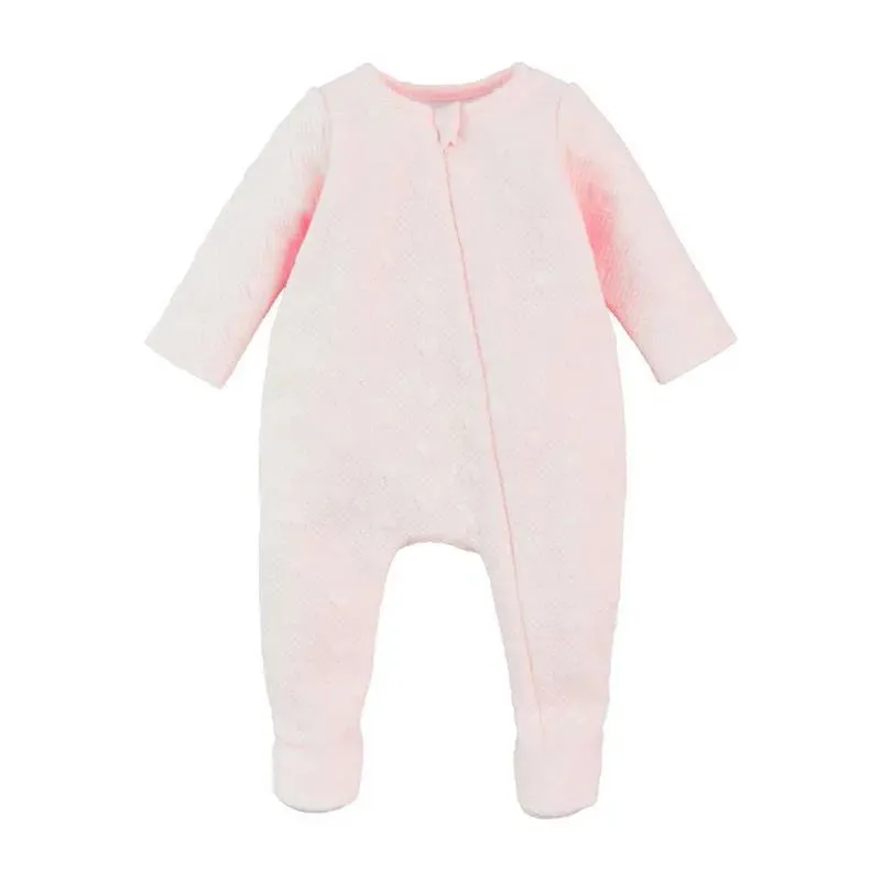 Mud Pie - Quilted Heart Sleeper, Pink, 3-6 Months