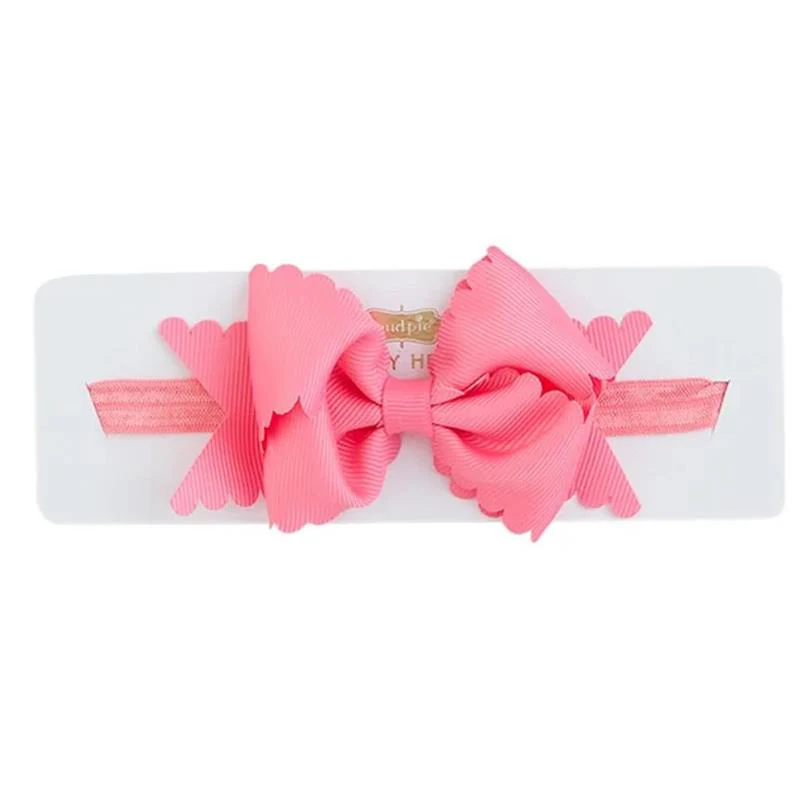 Mud Pie - Scallop Bow Headbands, Hot Pink