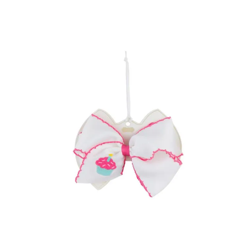 Mud Pie - Toddler Girl Cupcake Embroidered Bow