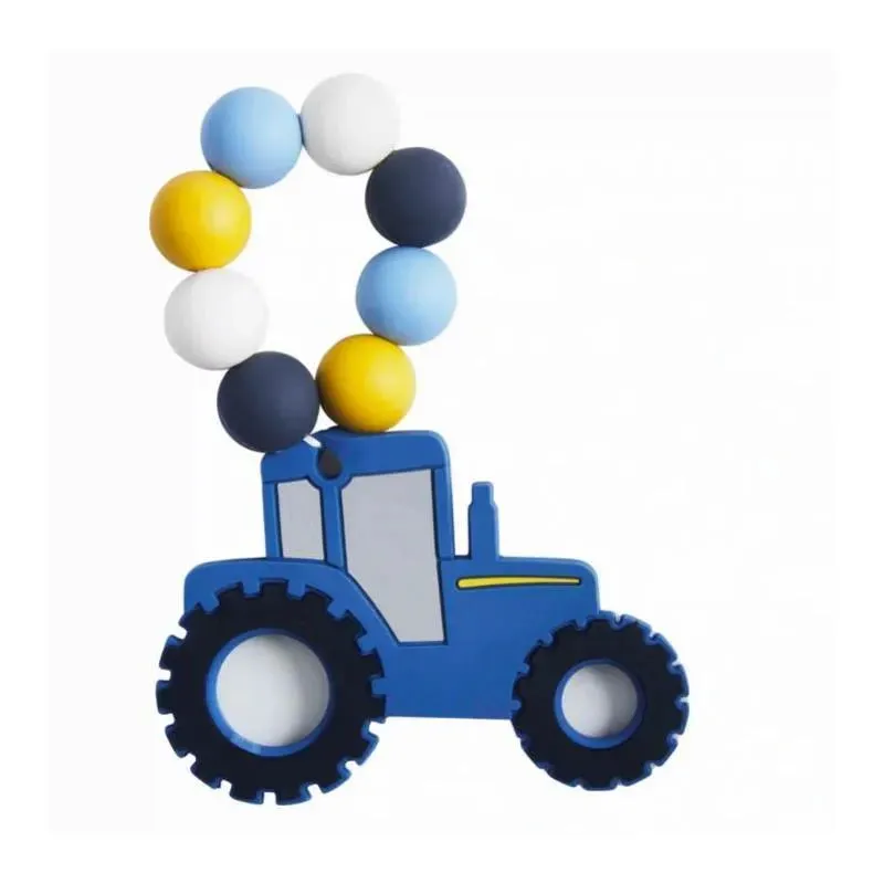 Mud Pie - Tractor Silicone Teethers, Blue