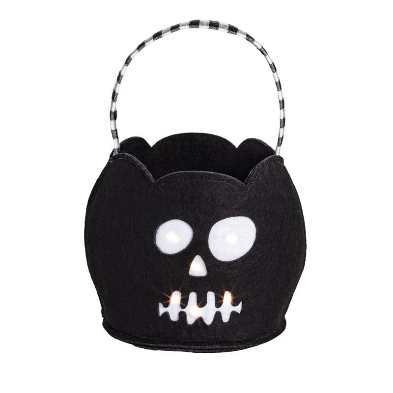 Mud Pie - Unisex Kid's Halloween LED Light Up Projecting Treat Bucket, Black - Image 2