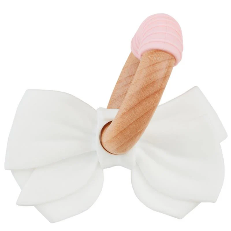 Mud Pie - White Bow Teething Ring