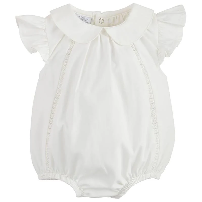 Mud Pie - White Collared Poplin Bubble 3/6M