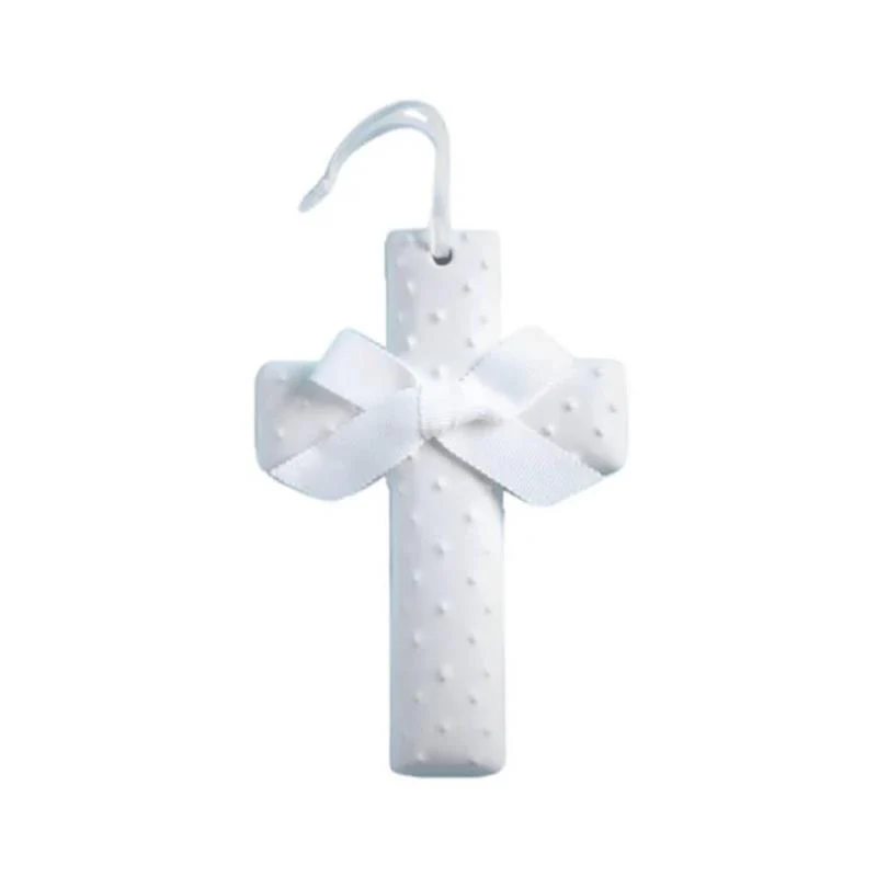 Mud Pie White Dots Ceramic Crosses