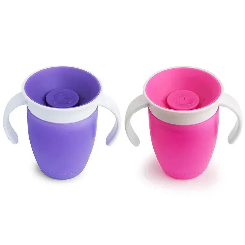 Munchkin - 2Pk Miracle 360° Trainer Cup, Pink/Purple - Image 2