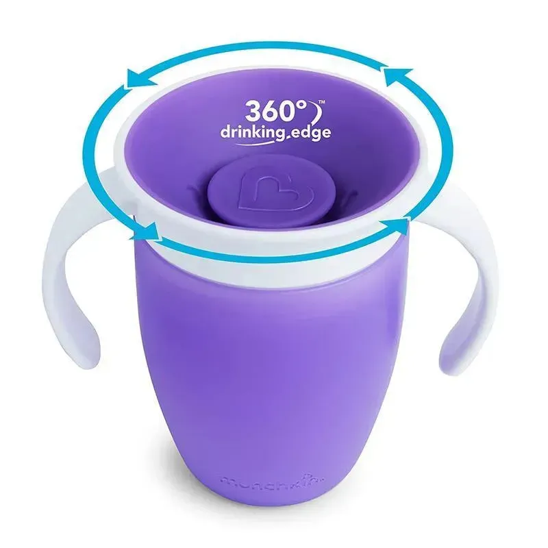 Munchkin - 2Pk Miracle 360° Trainer Cup, Pink/Purple - Image 3