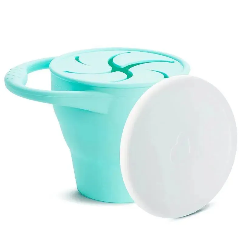 Munchkin - C’est Silicone! Collapsible Snack Catcher with Lid, Mint